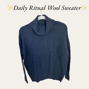 ✨Daily Ritual Turtleneck Wool Sweater in‎ Navy. Size XS✨